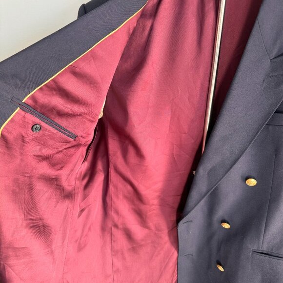 Vintage Chaps Ralph Lauren Wool Sport Coat Blazer Navy Made in Canada - Picture 3 of 16